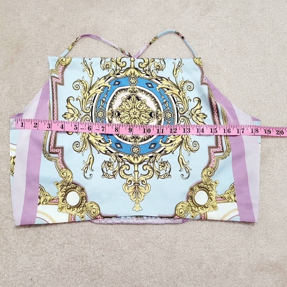 Rachel Zoe Women's Baroque Scarf Print Cowl Neck Camisole Tank Top – Size Large - Picture 5 of 9
